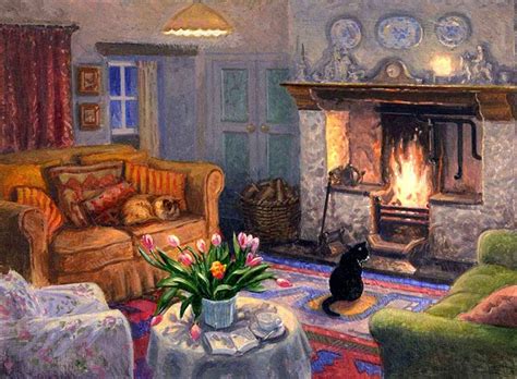 Helen Warlow Hwarlow Twitter Cottage Art Painting Interior Art