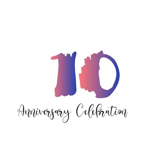 Premium Vector 10 Years Anniversary Celebration Purple Color Vector