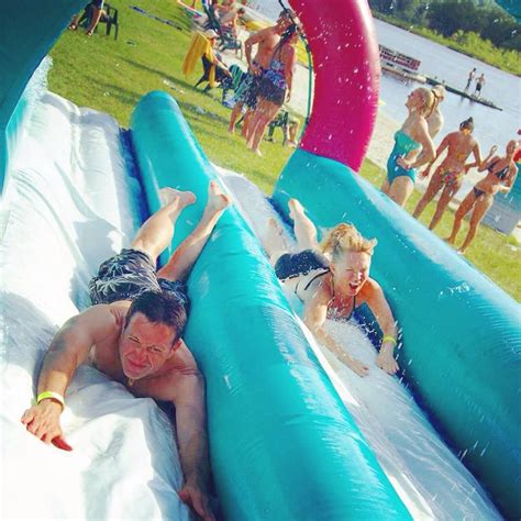Giant Slip And Slide Club Getaway Camp For Adults Giant Slip And Slide Places To Visit Slip