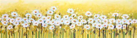 Tallenge Floral Art Collection Contemporary Painting Daisies