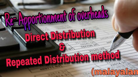 Re Apportionment Of Overheads Direct Distribution Method And