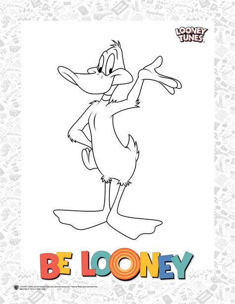 Daffy Duck Coloring Sheet Be Looney Wb Kids Go Dc Kids Wb