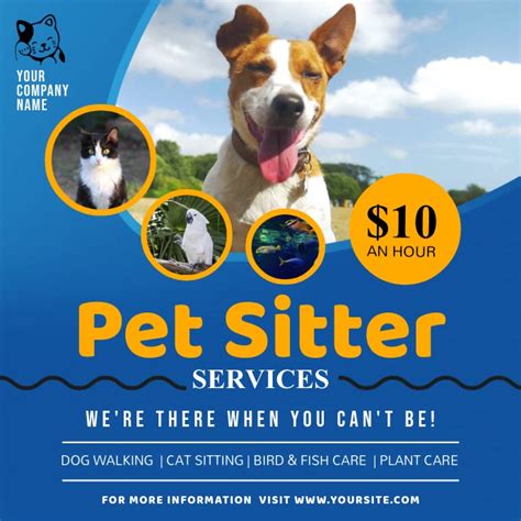 Copy Of Blue Pet Sitter Services Ad Square Video Postermywall