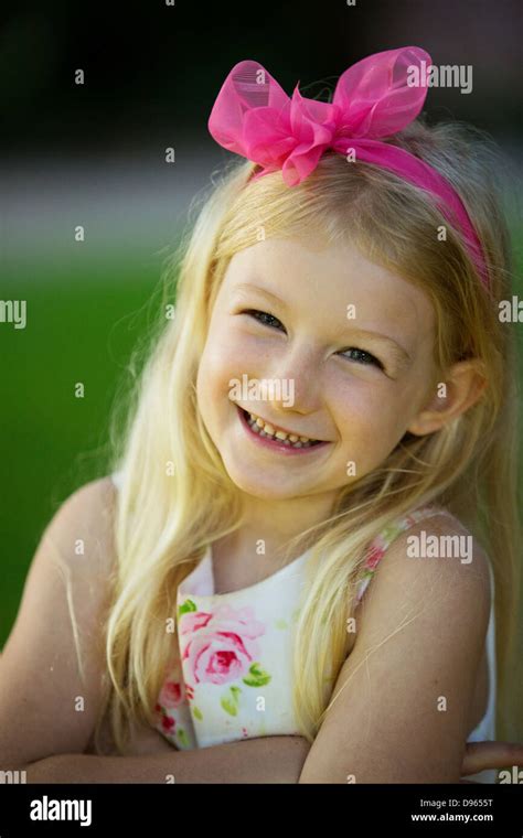 Pretty Little Girl Smiling Portrait Stock Photo Alamy