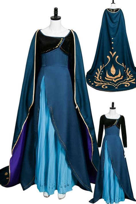 Girls elsa and anna inspired dress children's baby girls chevron dance blue stripe dress up playdress costume frozen dresses product type: Frozen 2 Queen Anna Coronation Dress Princess Cosplay ...