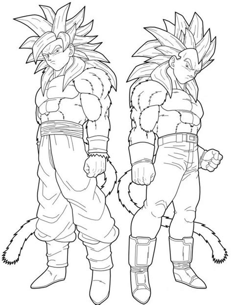 Especially the hero of the saga, the small (and dragon ball super coloring page with few details for kids : vegeta and goku super saiyan 4 coloring pages | Dragon ...