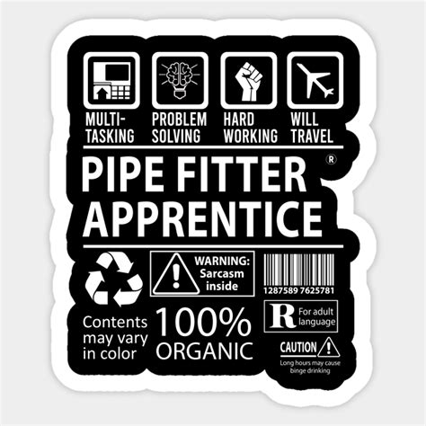 pipe fitter apprentice pipe fitter apprentice sticker teepublic