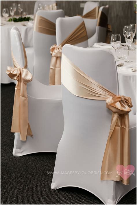Ivory, bone, white, black, pewter, copper, gold, chocolate,orange, ruby red, pink, purple. White chair cover with gold sash side tied (With images ...