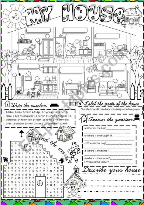 It Is A Worksheet About Rooms And Pieces Of Furniture It Is Editable