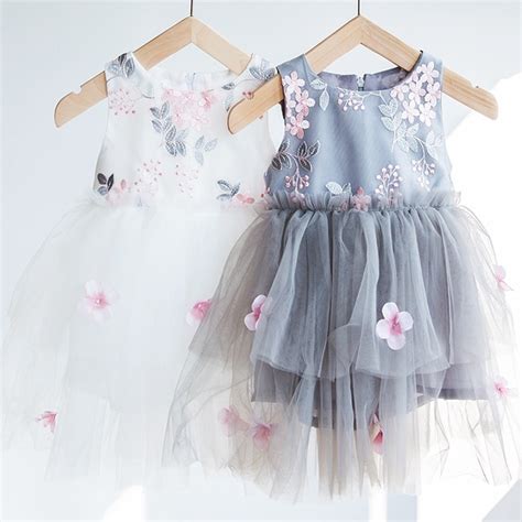 Fancy Baby Girls Dress Floral Princess Dress Easter Holiday Kids