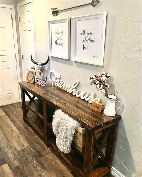 Farmhouse Entryway Table Stained Table Farmhouse Entryway Table