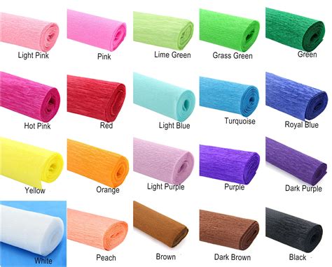 20 Colors Crepe Paper Rolls Wrapping Paper Color Crepe Paper Etsy