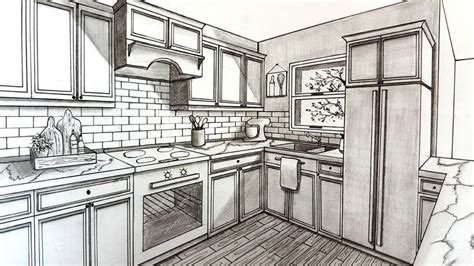 Join the leading showcase platform for art and design. Awesome Architecture | Kitchen drawing, Point perspective ...