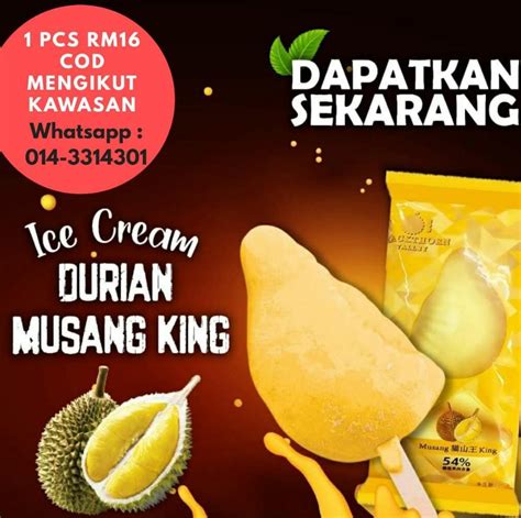 Kelezatan rasa durian musang king tentunya tak terkalahkan dengan jenis durian lainnya. Aiskrim Durian Musang King Muar - Posts | Facebook