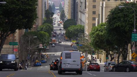 Street View In Downtown Los Angeles California Usa