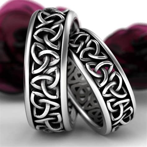 Celtic Wedding Ring Set His And Hers Matching Rings Celtic Etsy In 2021