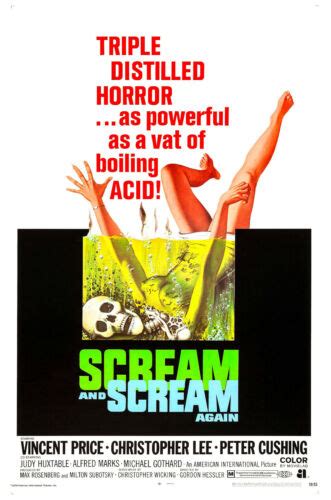 Scream And Scream Again Movie Poster Vincent Price Ebay