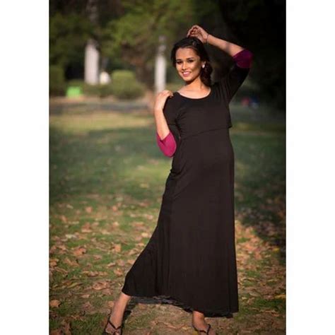 Elegant Black And Print Lift Up Maxi Dress At Rs 2499pieces