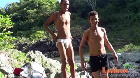 Sexy Latinos Strip Naked And Go Skinny Dipping
