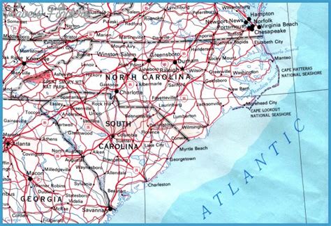 North Carolina Metro Map Travelsfinderscom