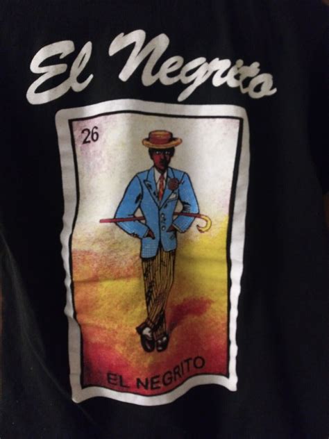Black T Shirt El Negrito From Mexican Bingo El Lott Gem