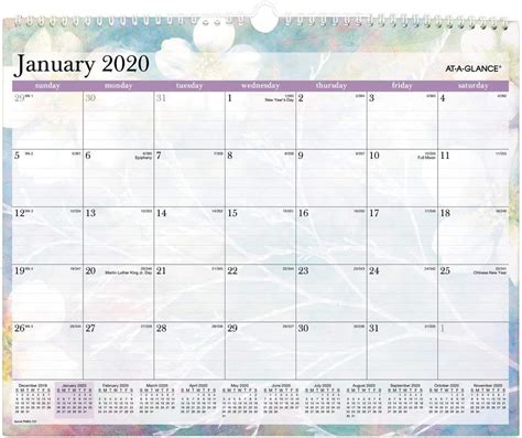 At A Glance 2020 Monthly Wall Calendar 14 78 X 11 78