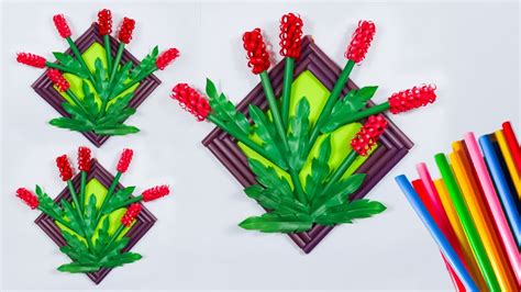 Bunga Hiasan Dinding Simple Dari Sedotan Kreatif Diy Flower Straw