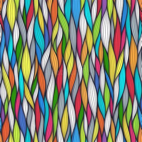 Abstract Wavy Lines Seamless Patterns Set Floral Organic Like Vector