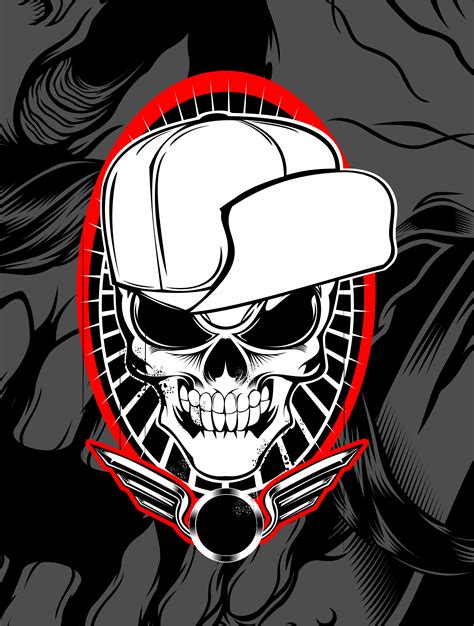 skull wearing hat vector 540585 vector art at vecteezy