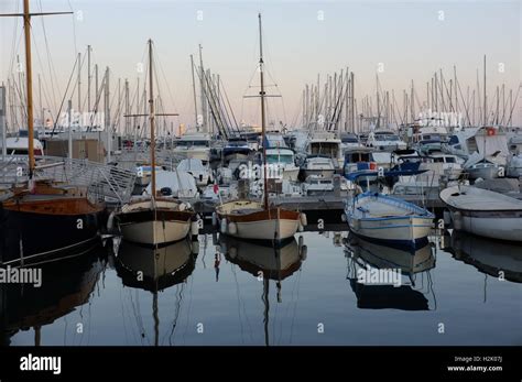 Yachts In Cannes Port Stock Photo Alamy