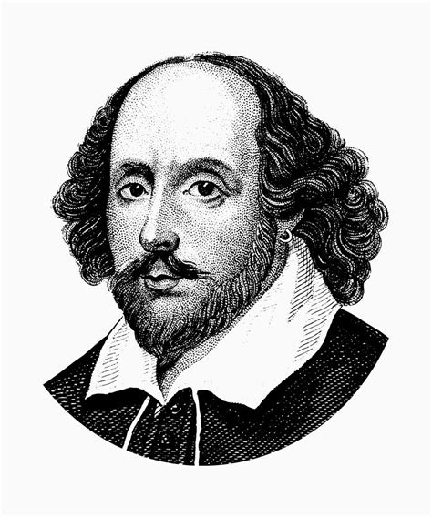 William Shakespeare The Bard Black And White Digital Art By War Is