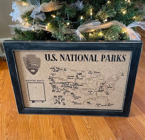 Us National Parks Push Pin Map All 69 Parks Laser Etsy