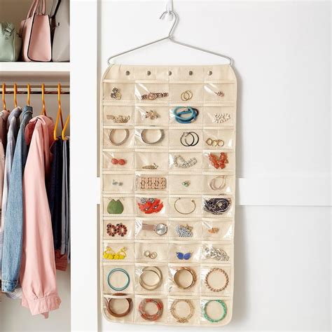 80 Pocket Canvas Hanging Jewelry Organizer Best Bedroom Organizers
