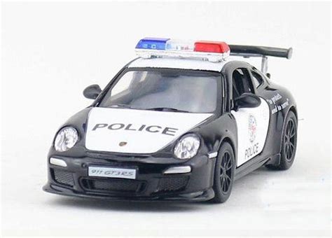 Kinsmart Porsche 911 Gt3 Rs Diecast Police Car Toy 136 Black Bb01a580