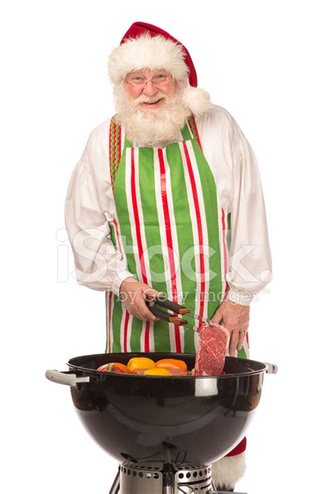 Santa Claus Cooking On A Grill Stock Photo Royalty Free Freeimages