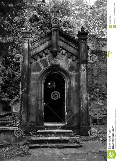 Gothic Crypt On Olsany Cemetery Prague Czech Stock Image Image Of