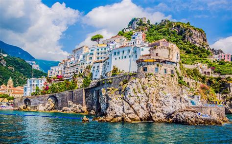 The Small Haven Of Amalfi Village With The Tiny Beach And Colorful