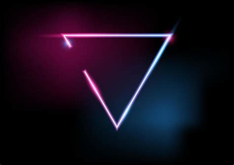 Abstract Geometric Triangle Frame Border Light Neon Effect Vector