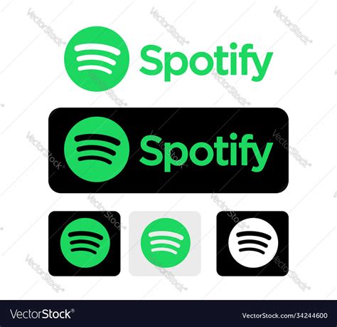 Spotify Logo Set On White And Black Background Vector Image
