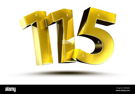 3d Illustration Numbers 115 Gold Isolated On A White Backgroundwith
