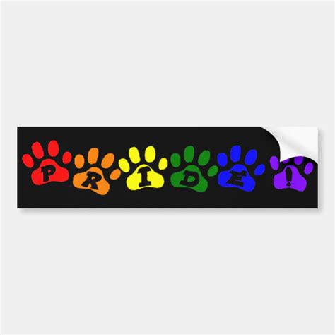 Gay Pride Rainbow Pawprints Bumper Sticker Zazzle
