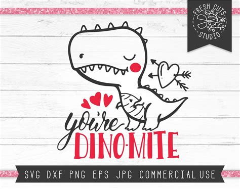 Valentine SVG for Boys Valentine's Day Svg Dinosaur SVG | Etsy