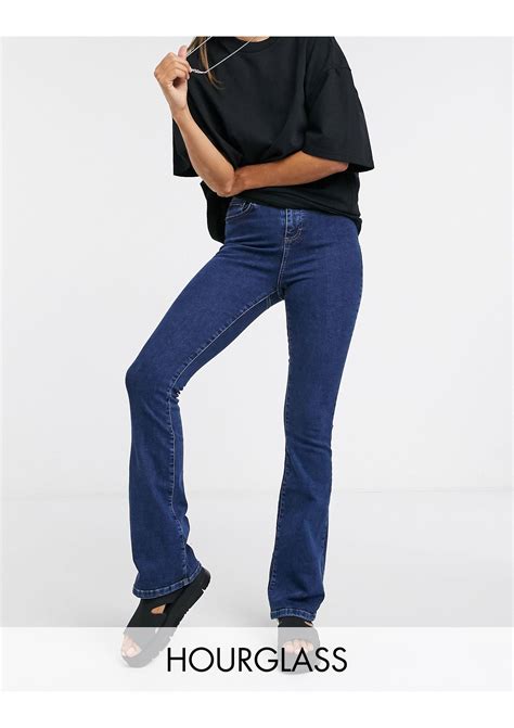 asos denim hourglass lift and contour flare jeans in blue lyst