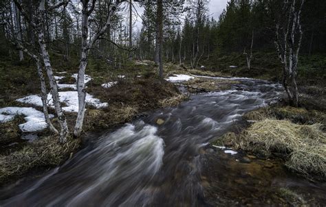 Wallpaper Nature River Lapland Spring Time Images For Desktop