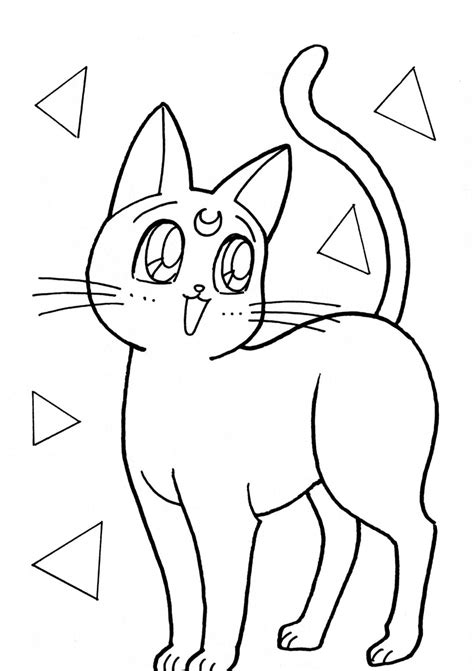 Cats From Sailor Moon Coloring Page Free Printable Coloring Pages For