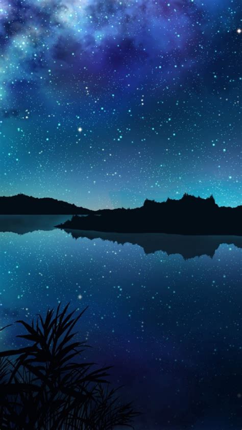 720x1280 Resolution Amazing Starry Night Over Mountains And River Moto