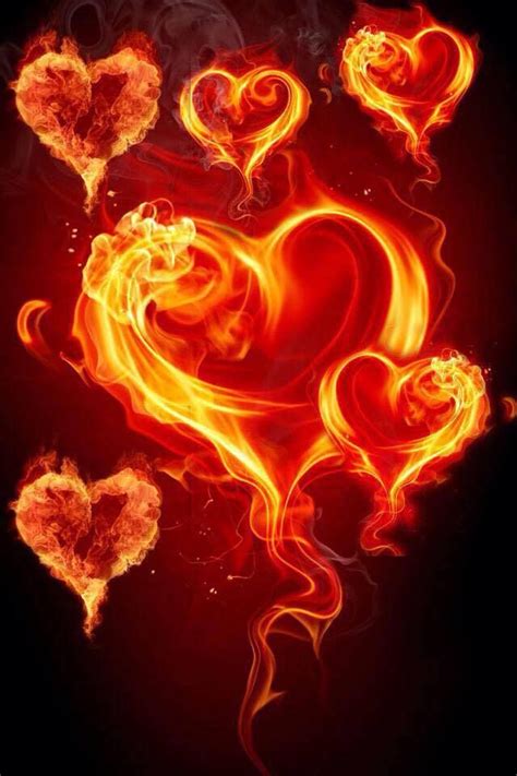 Flaming Love Heart Drawing Fire Heart Heart Wallpaper