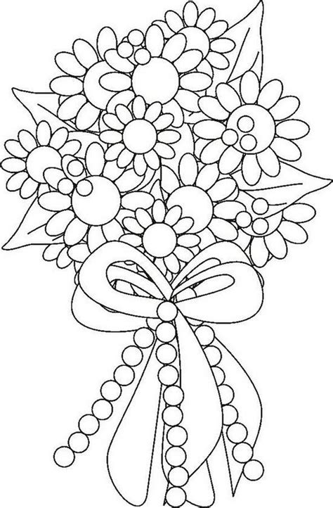 Flower Bouquet Coloring Page Flower Coloring Pages Spring Coloring