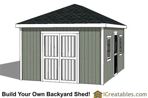 12x16 Hip Roof Shed Plans
