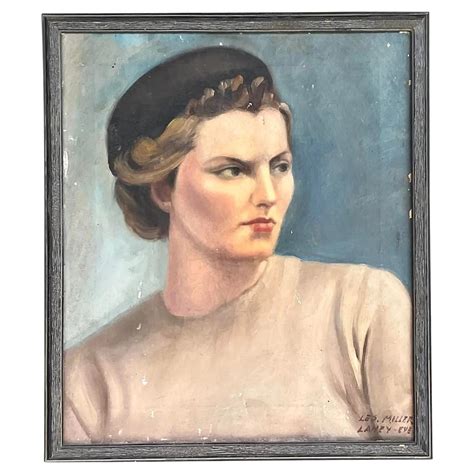 Original Signed Large Portrait Painting Betty Davis Eyes At 1stDibs